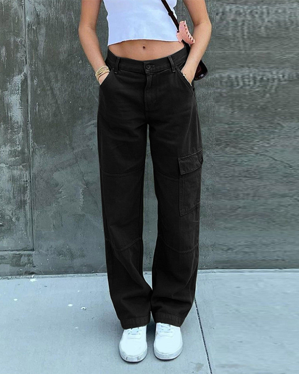 Lena Baumwoll-Cargohose Damen Lässig