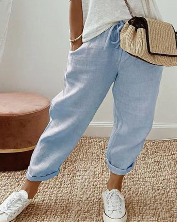 Ella Leichte Leinen-Baumwollhose Damen