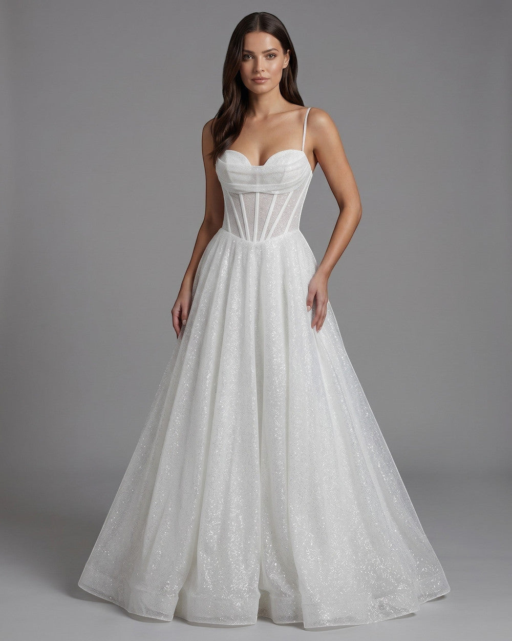 Alina Langes Abendkleid Bronzefarben