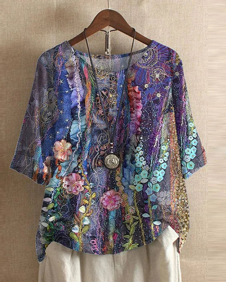 Anya Retro Bluse Damen Oberteil