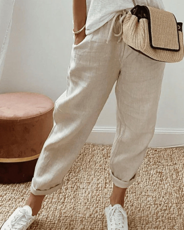 Ella Leichte Leinen-Baumwollhose Damen