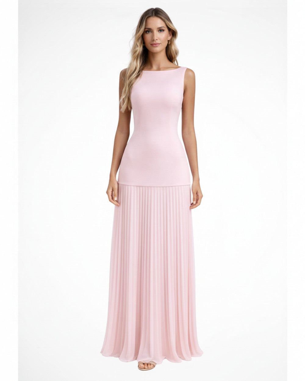 Eline Elegantes Plissee Maxikleid