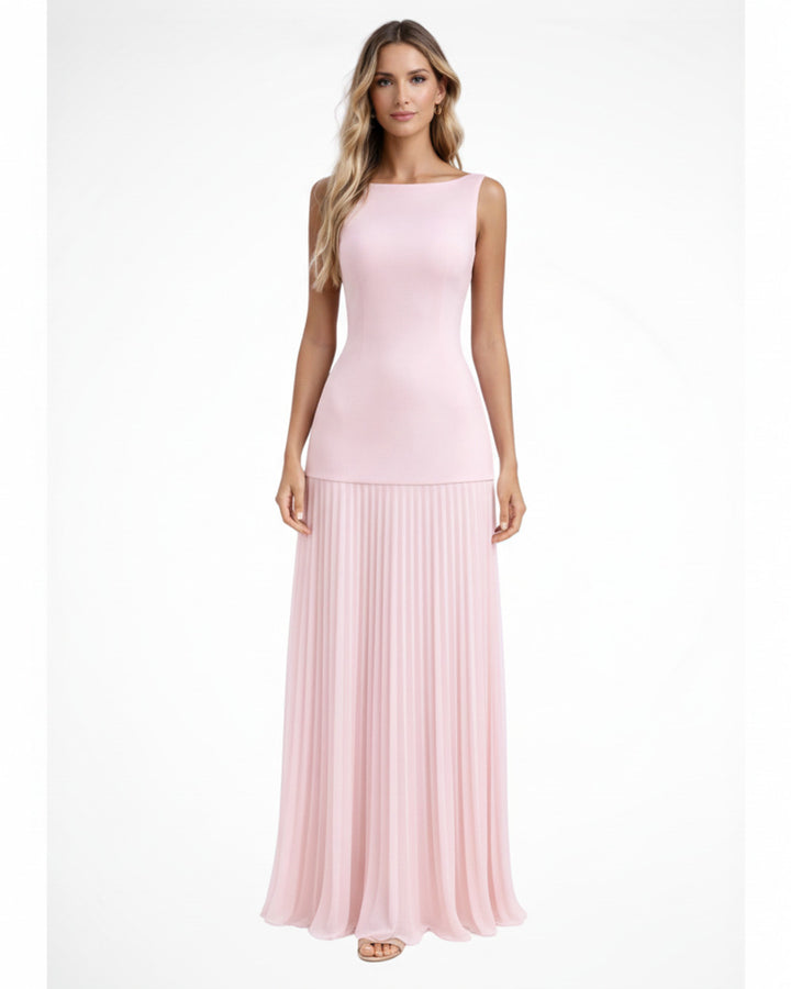 Eline Elegantes Plissee Maxikleid