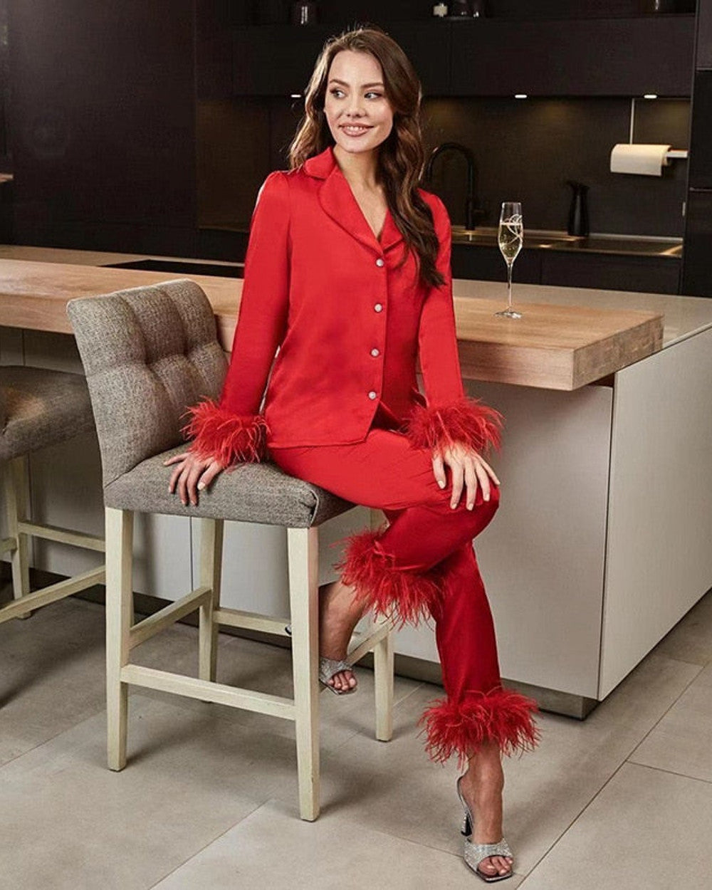 Nina Zweiteiliges Federbesetztes Set