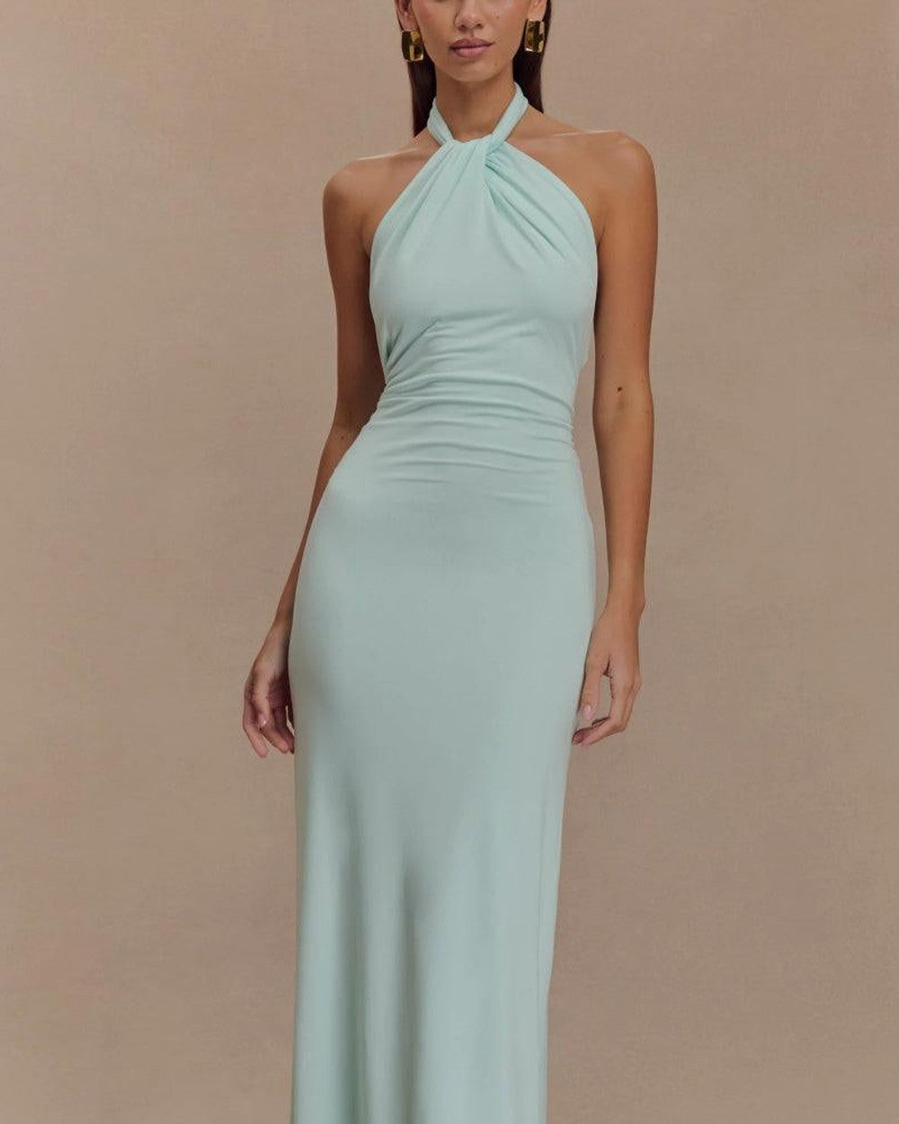 Lena Langes Halfter Maxikleid Lagune