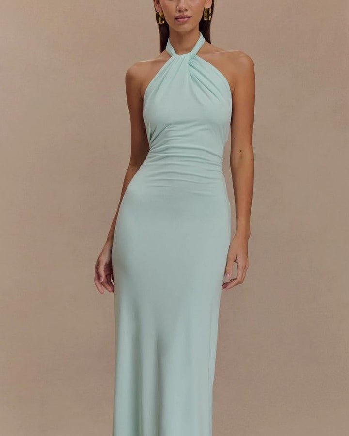 Lena Langes Halfter Maxikleid Lagune