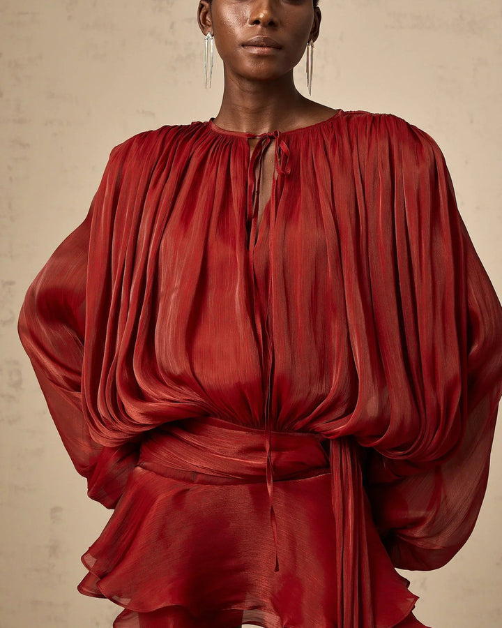 Lena Fließendes Kurzkleid Gürtel