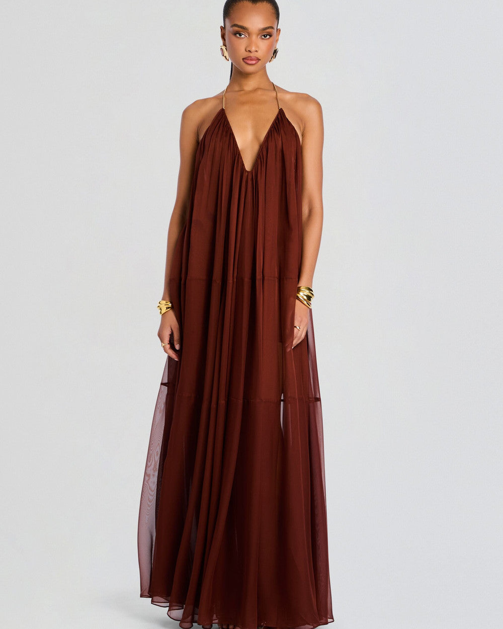 Lena Langes Chiffon Abendkleid