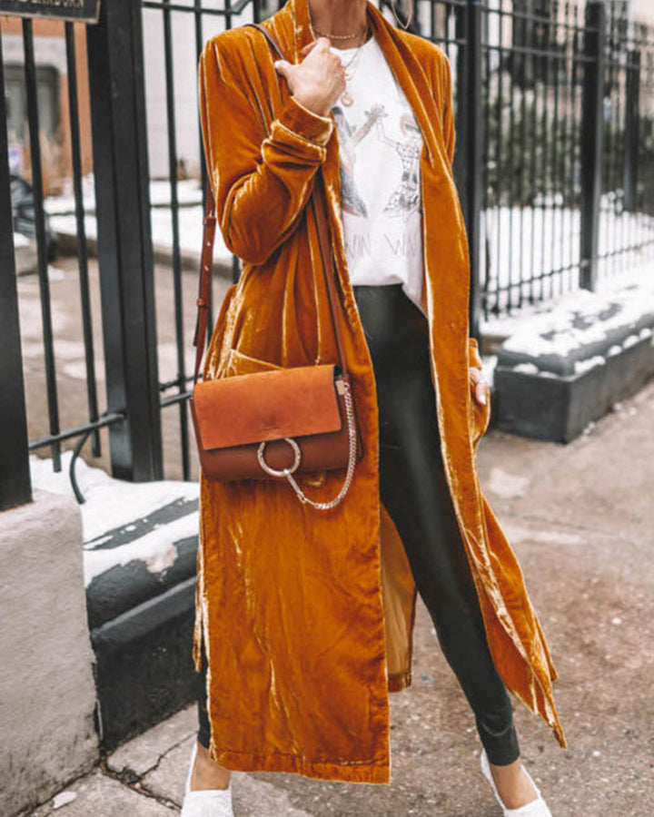 Lena Samtiger Kimono Mantel Damen