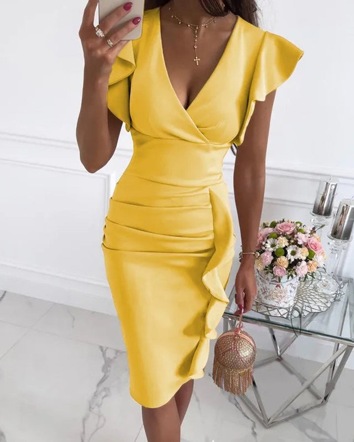 Lena Enganliegendes Volantkleid Damen