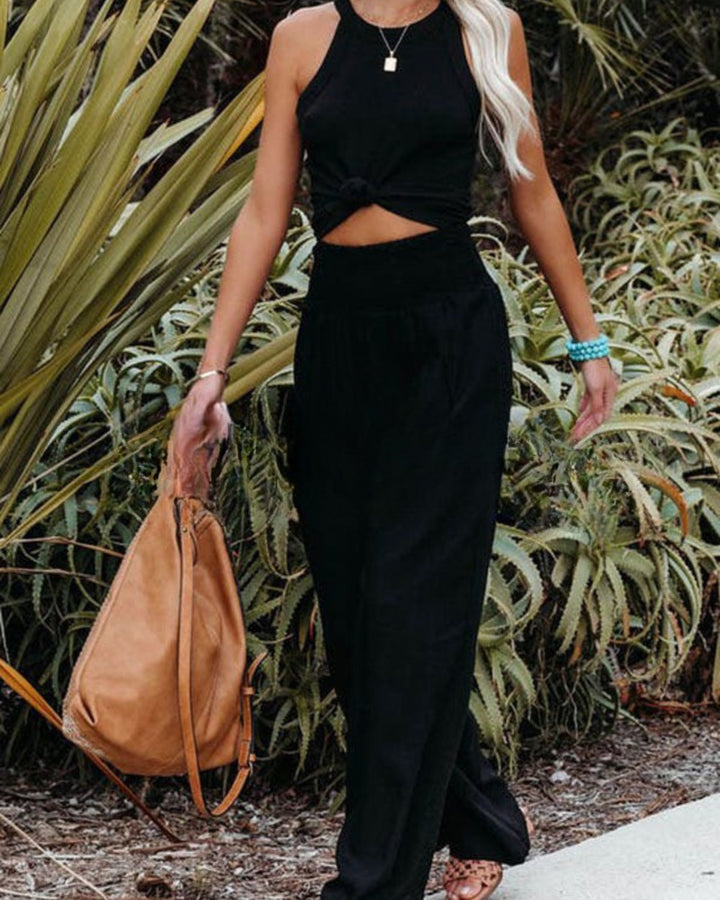 Lena Leinen Stoffhose mit Taschen