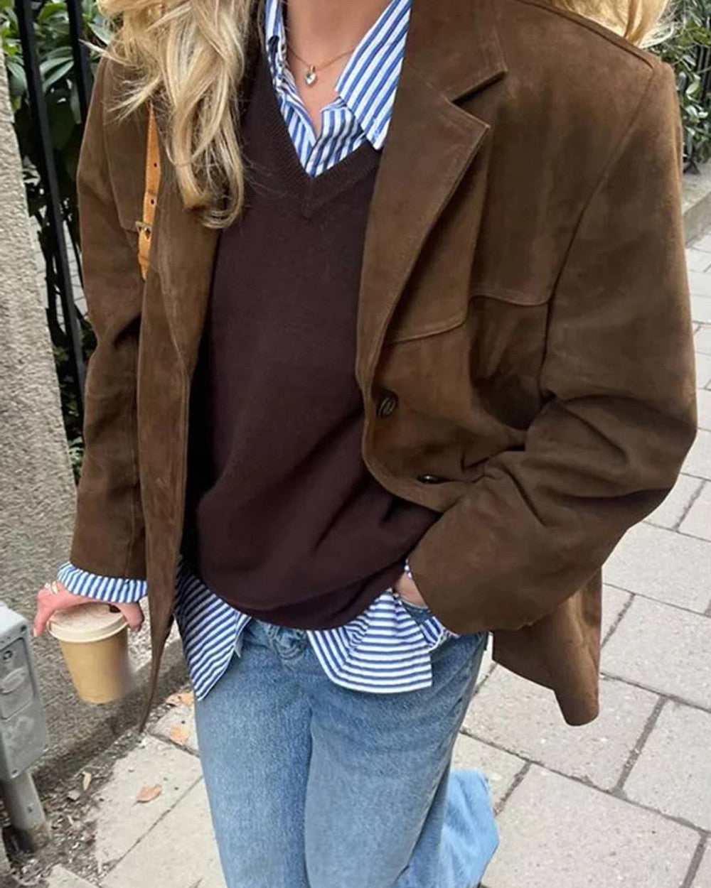 Lena Wildleder Sakko Jacke Damen