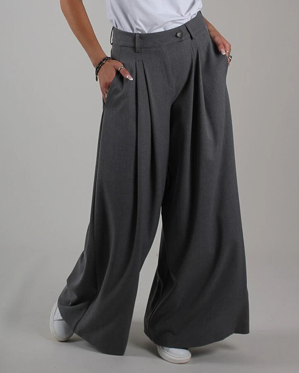 Manu Weite Leinenhose Palazzo Damen