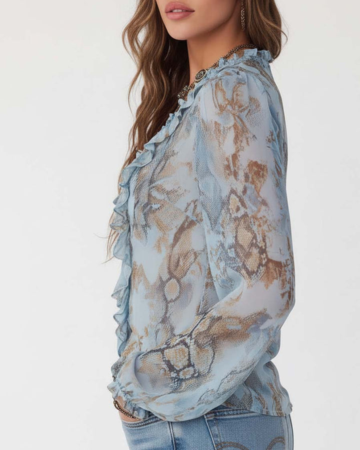 Nina Gerüschte Chiffon Bluse Damen