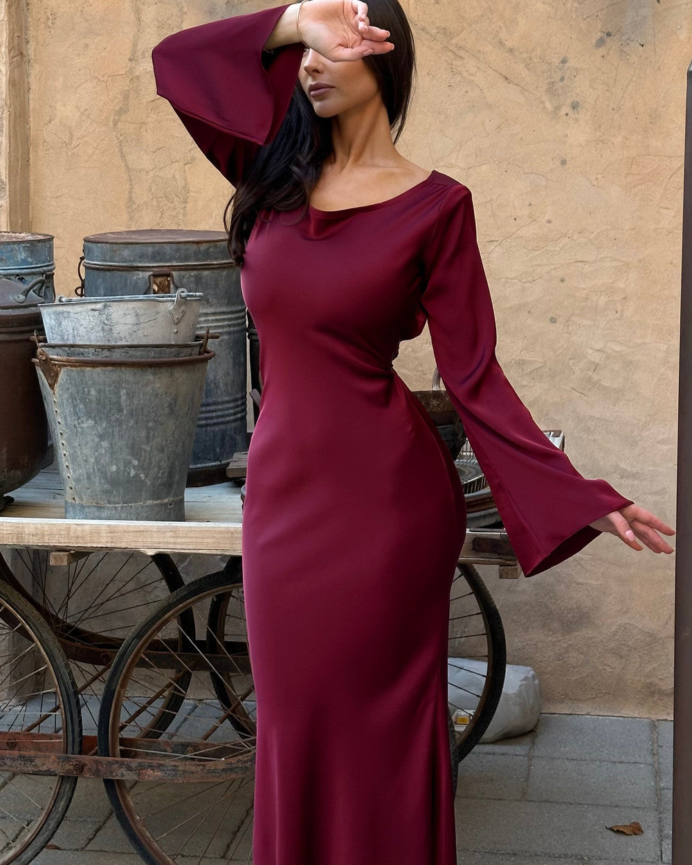Alina Langärmliges Maxikleid Elegant