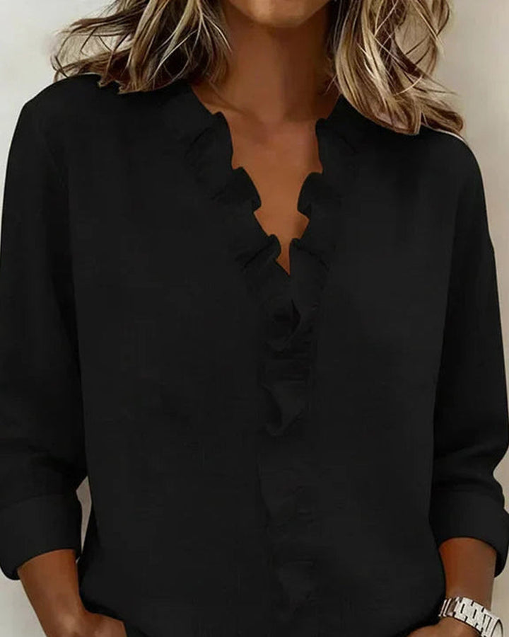 Indie Rüschenbluse Damen Langarm