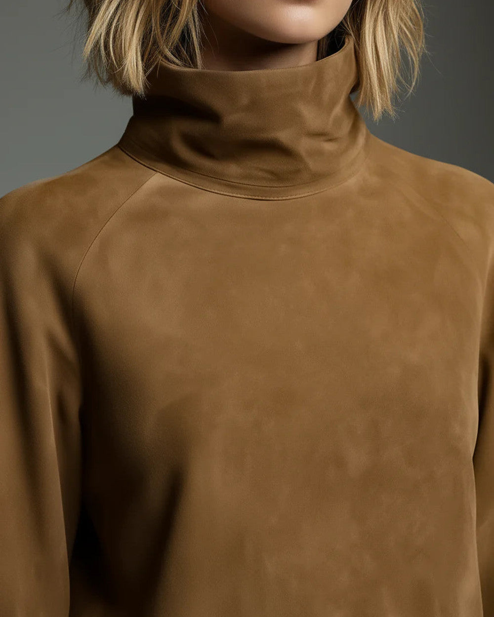 Lena Wildleder Rollkragen Minikleid